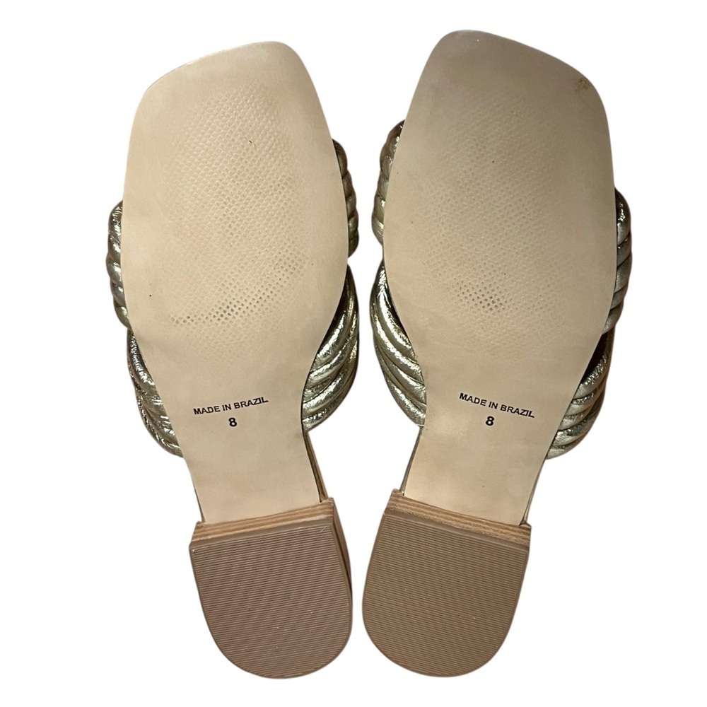 Cecelia New York Liv Metallic Knot Detail Block Heel Slide Sandals — Size 8 - Picture 6 of 13